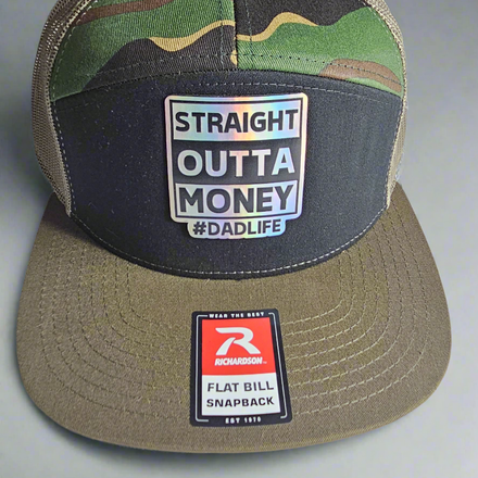 Straight Outta Money #DadLife Camo Richardson snap back Hat