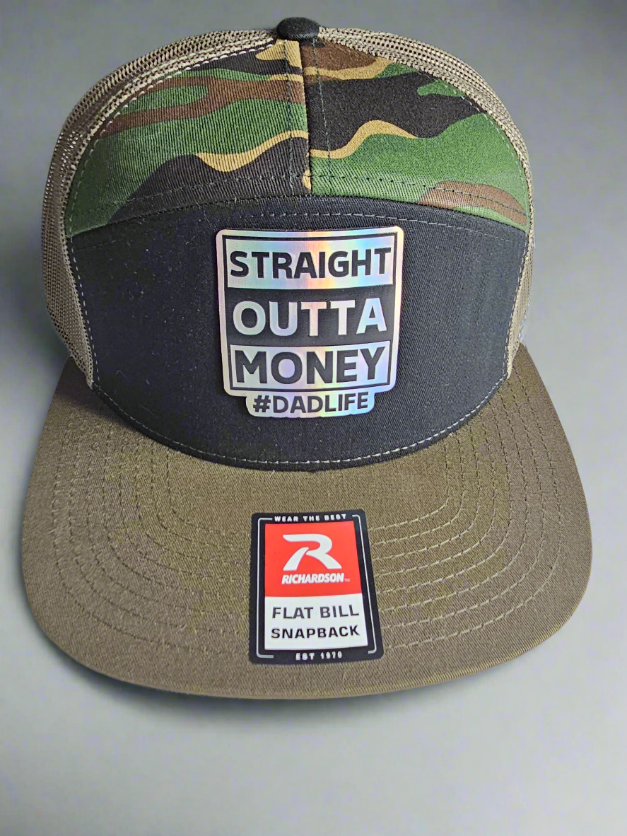 Straight Outta Money #DadLife Camo Richardson snap back Hat
